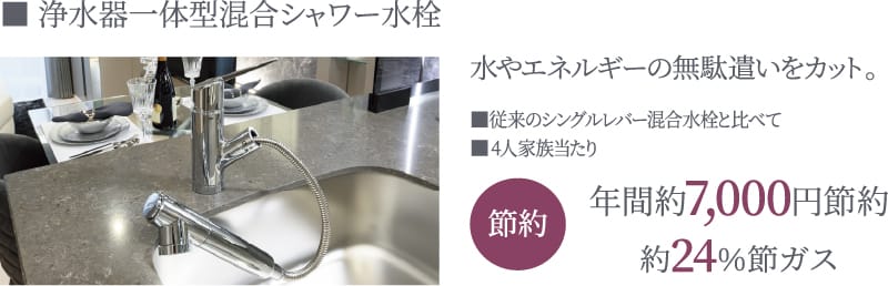 浄水器一体型混合シャワー水栓