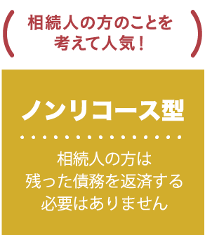 相続人の方のことを考えて人気！ノンリコース型