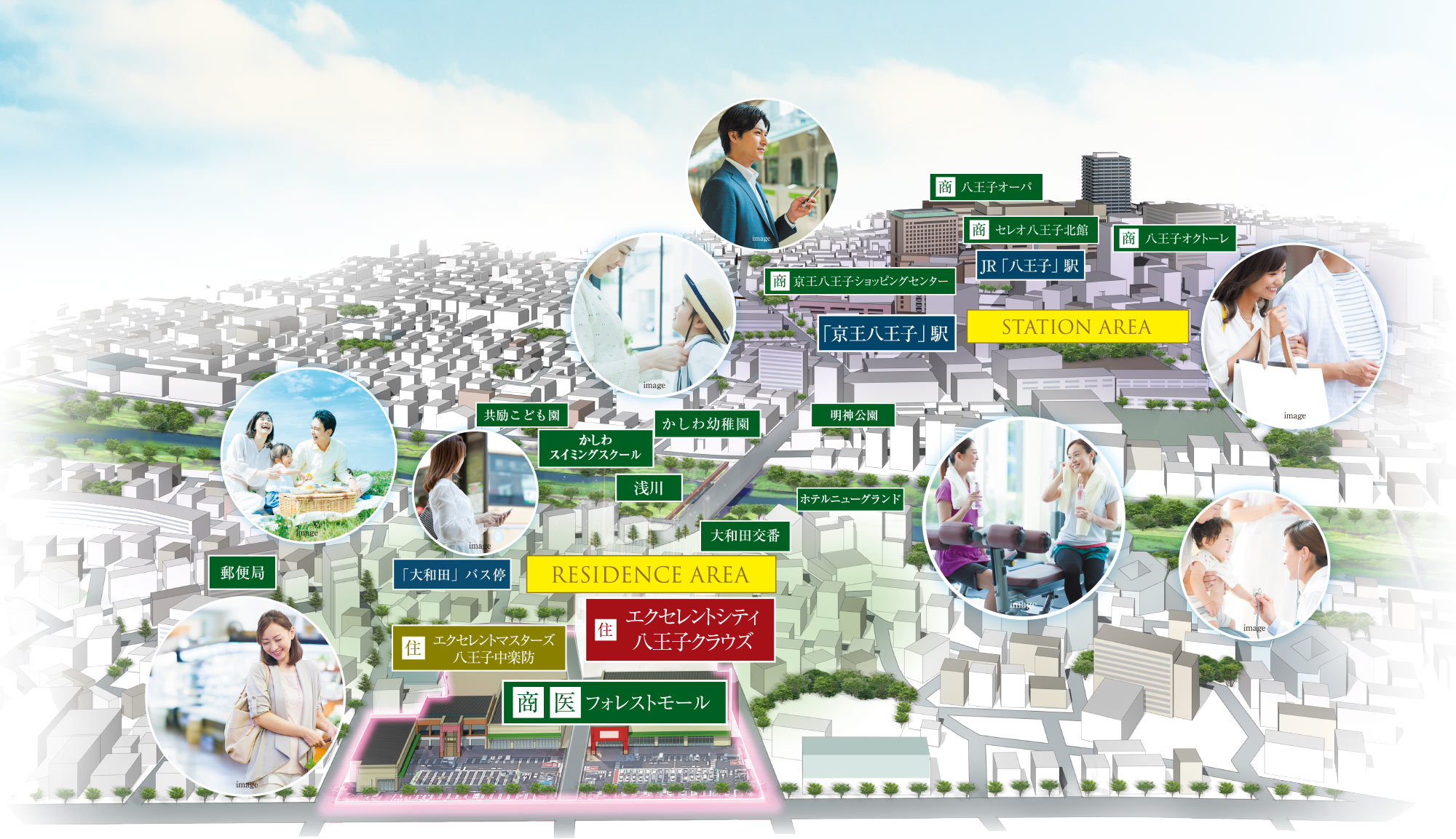 住 商 医一体エリアに誕生 エクセレントシティ八王子クラウズ Jr中央線 八王子 京王線 京王八王子 駅利用