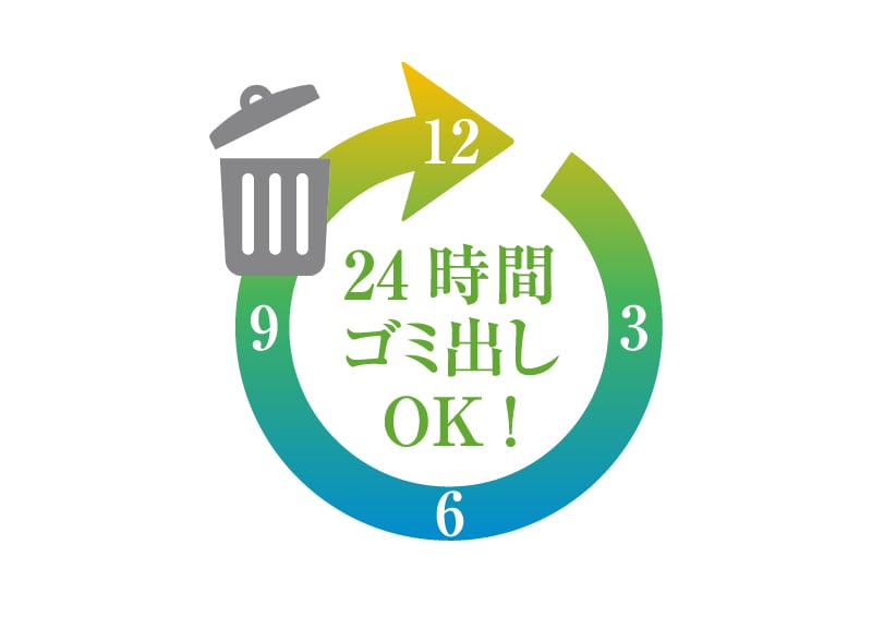 時間も曜日も気にしない24時間ごみ捨て可能