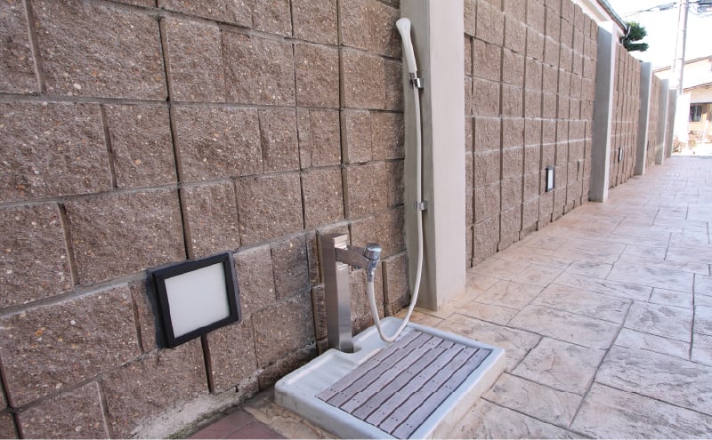 散歩帰りに便利な ペット足洗場