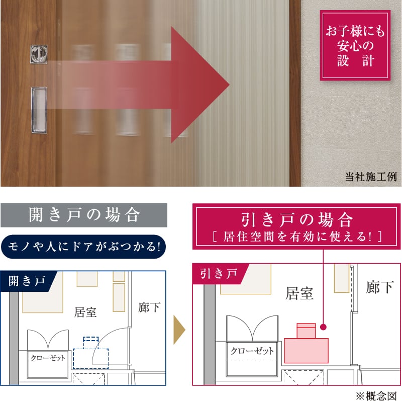 「引き戸」で空間を有効活用