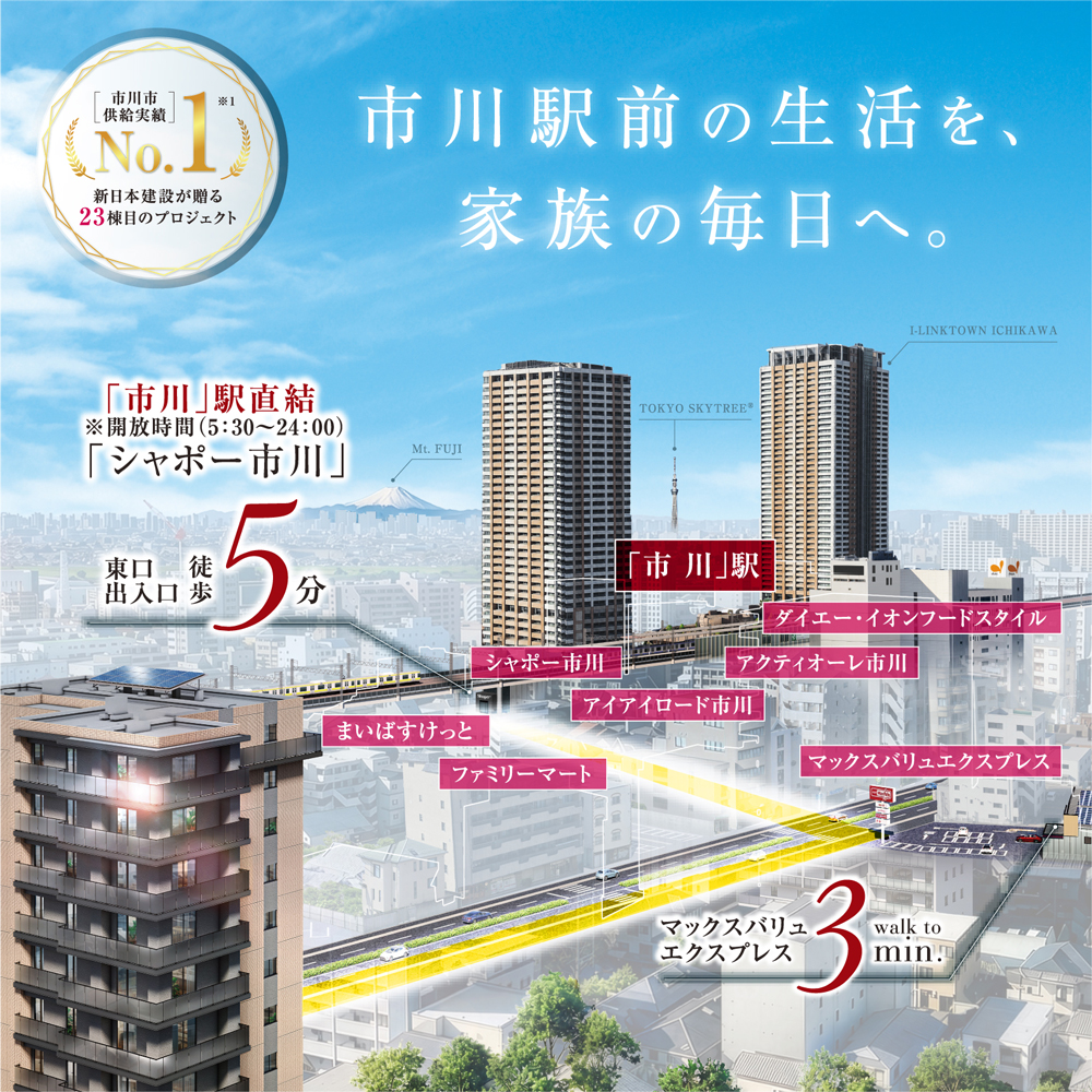 市川駅前の生活を、家族の毎日へ
