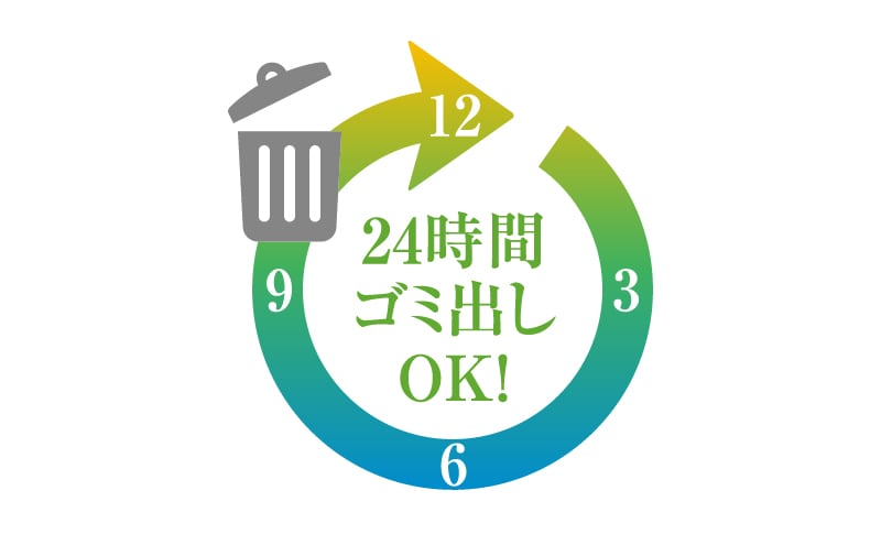 24時間ごみ捨て可能