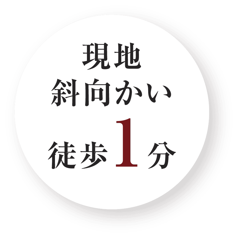 現地斜向かい徒歩1分