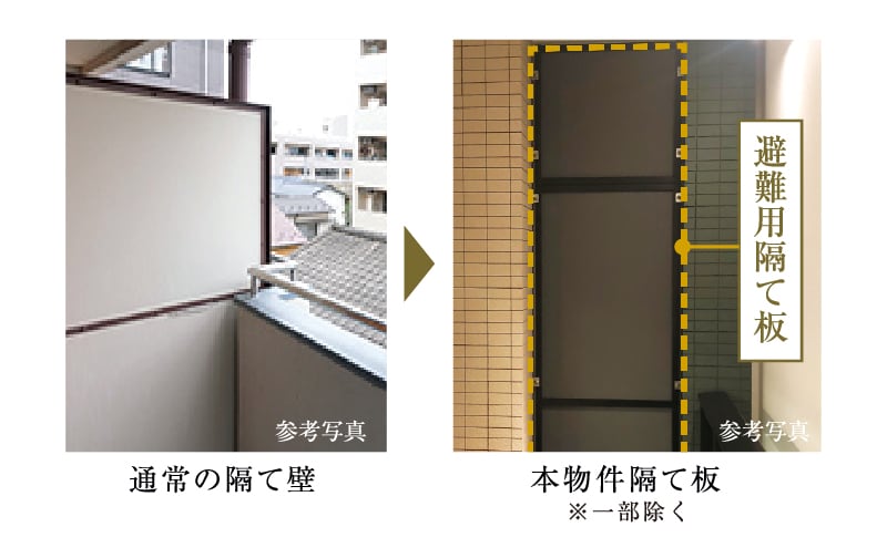 隣戸とのバルコニー境