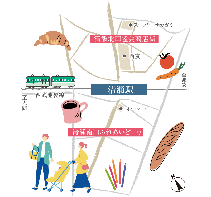 清瀬駅周辺マップ
