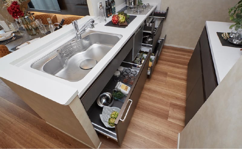 ブルモーション機構付 スライド式収納