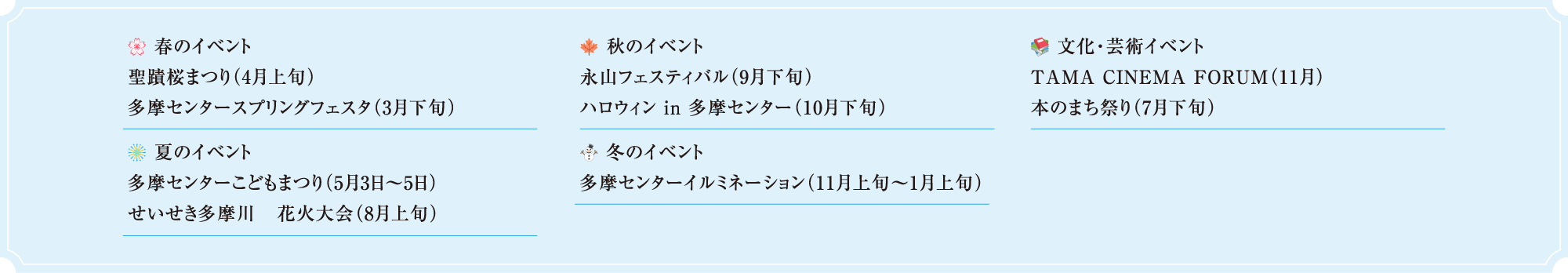 暮らしを彩る様々な多摩市のイベント