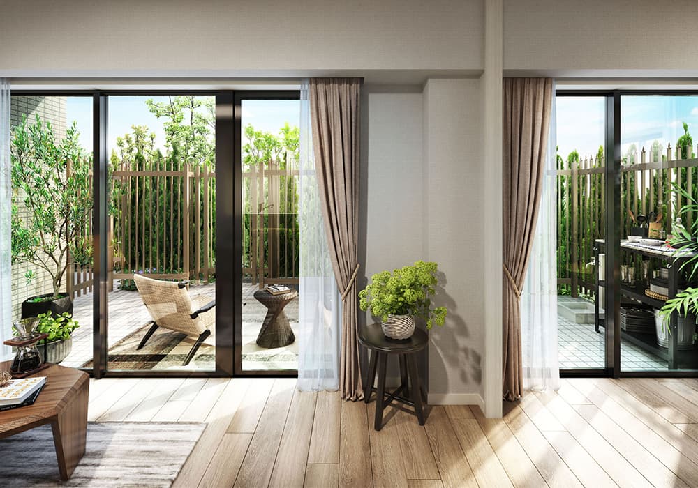 テラス＋専用庭