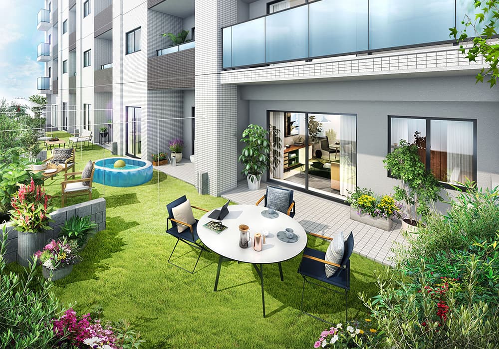 テラス＋専用庭