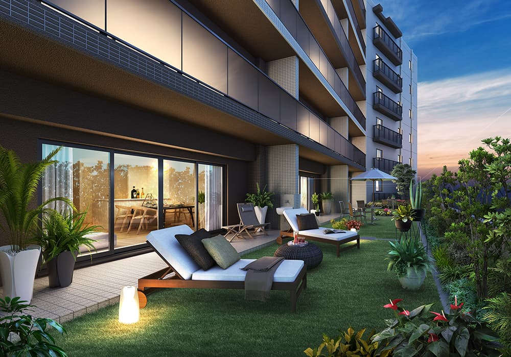 テラス＋専用庭