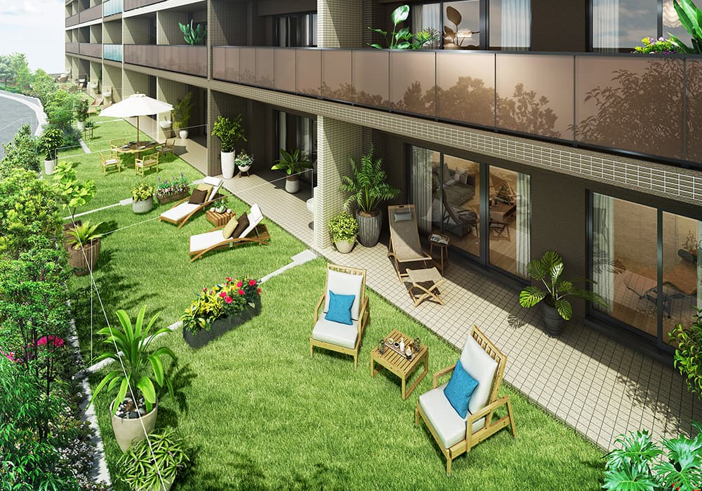 テラス＋専用庭