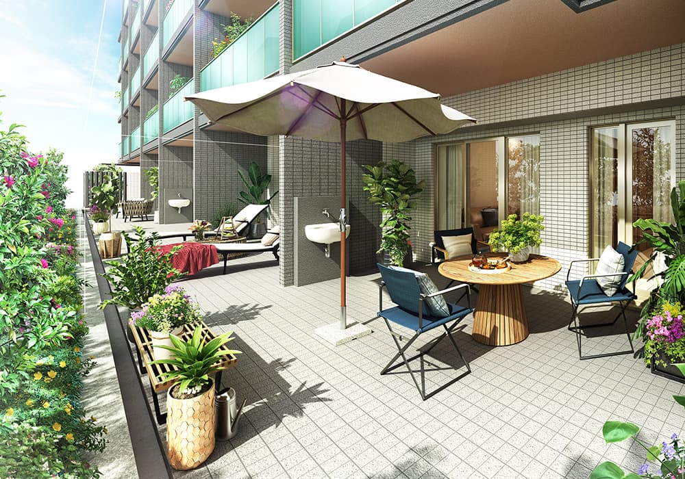 テラス＋専用庭