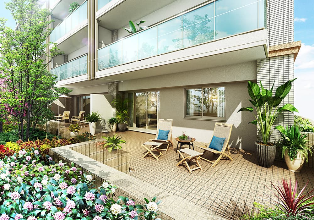 テラス＋専用庭