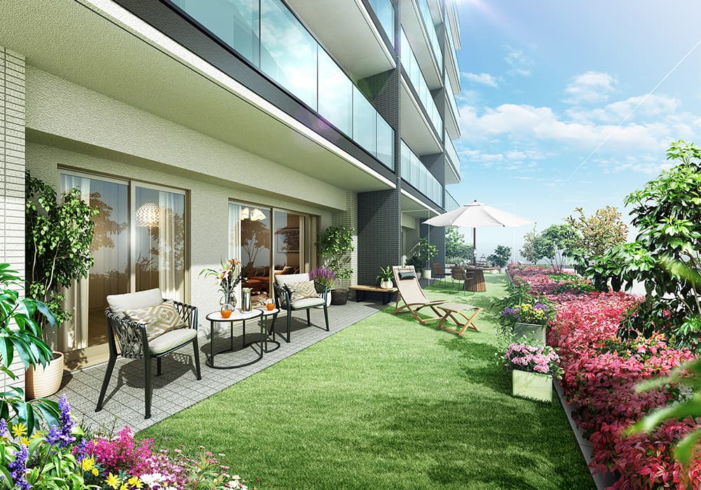 テラス＋専用庭