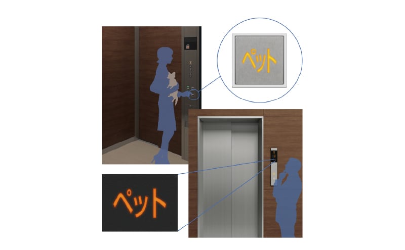 ペット同乗エレベーター表示