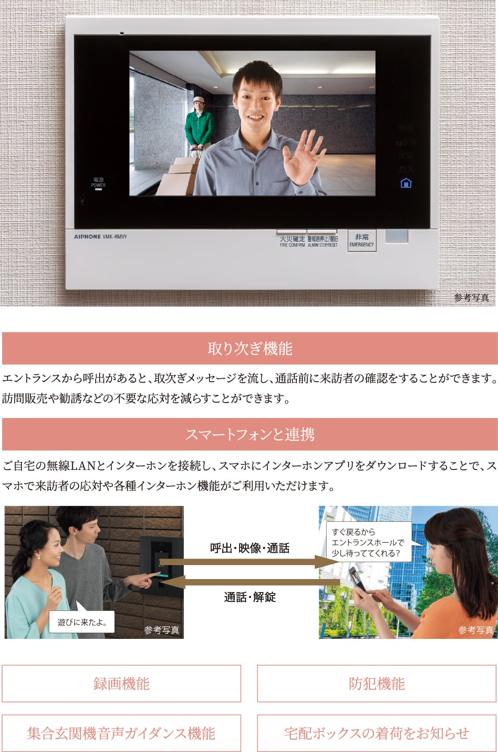 カラーモニター付インターホン