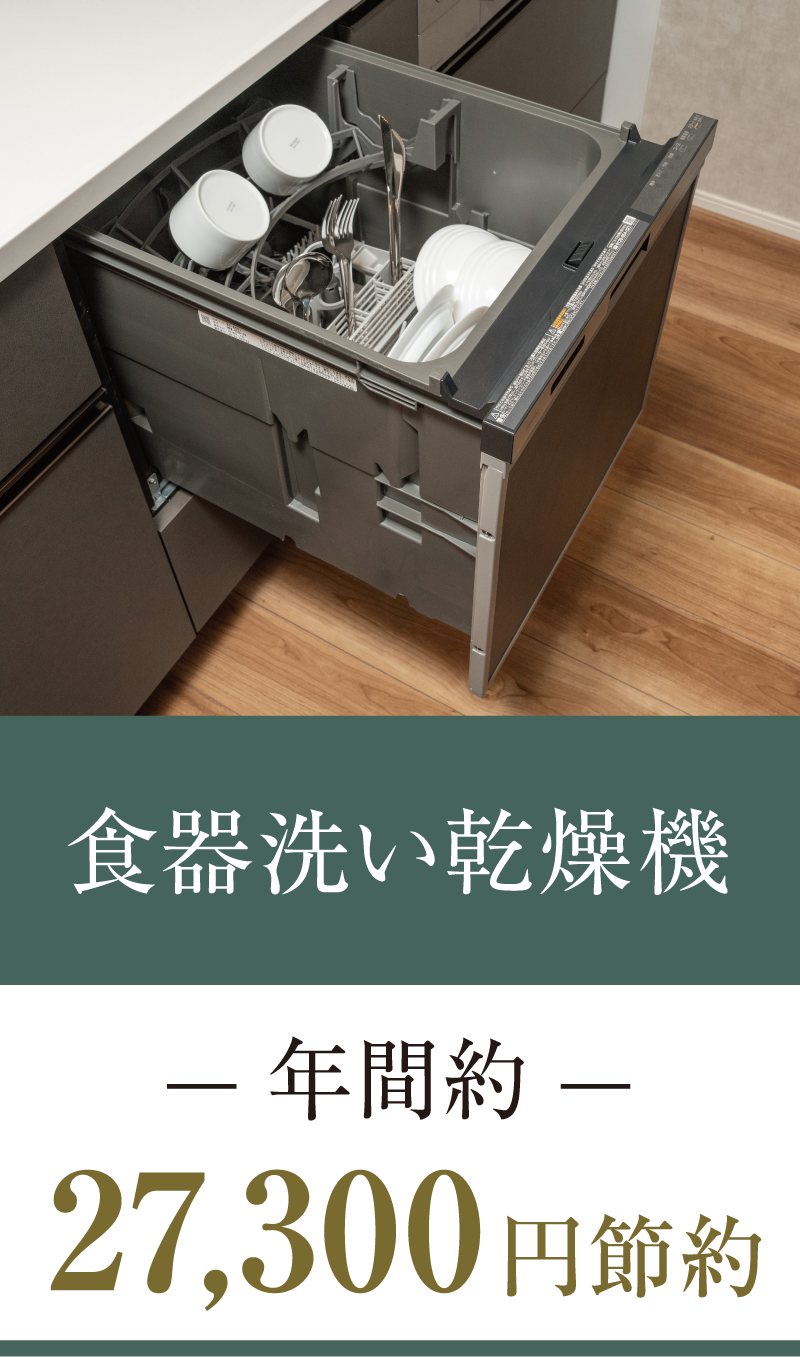 食器洗い乾燥機　年間約27,300円節約
