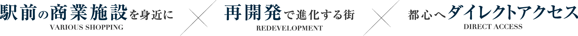 駅前の商業施設を身近に×再開発で進化する街×都心へダイレクトアクセス