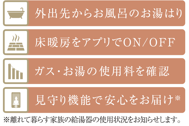 お風呂・床暖房をいつでも操作どこでもリンナイアプリ