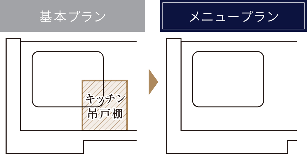 キッチン吊戸棚の削除