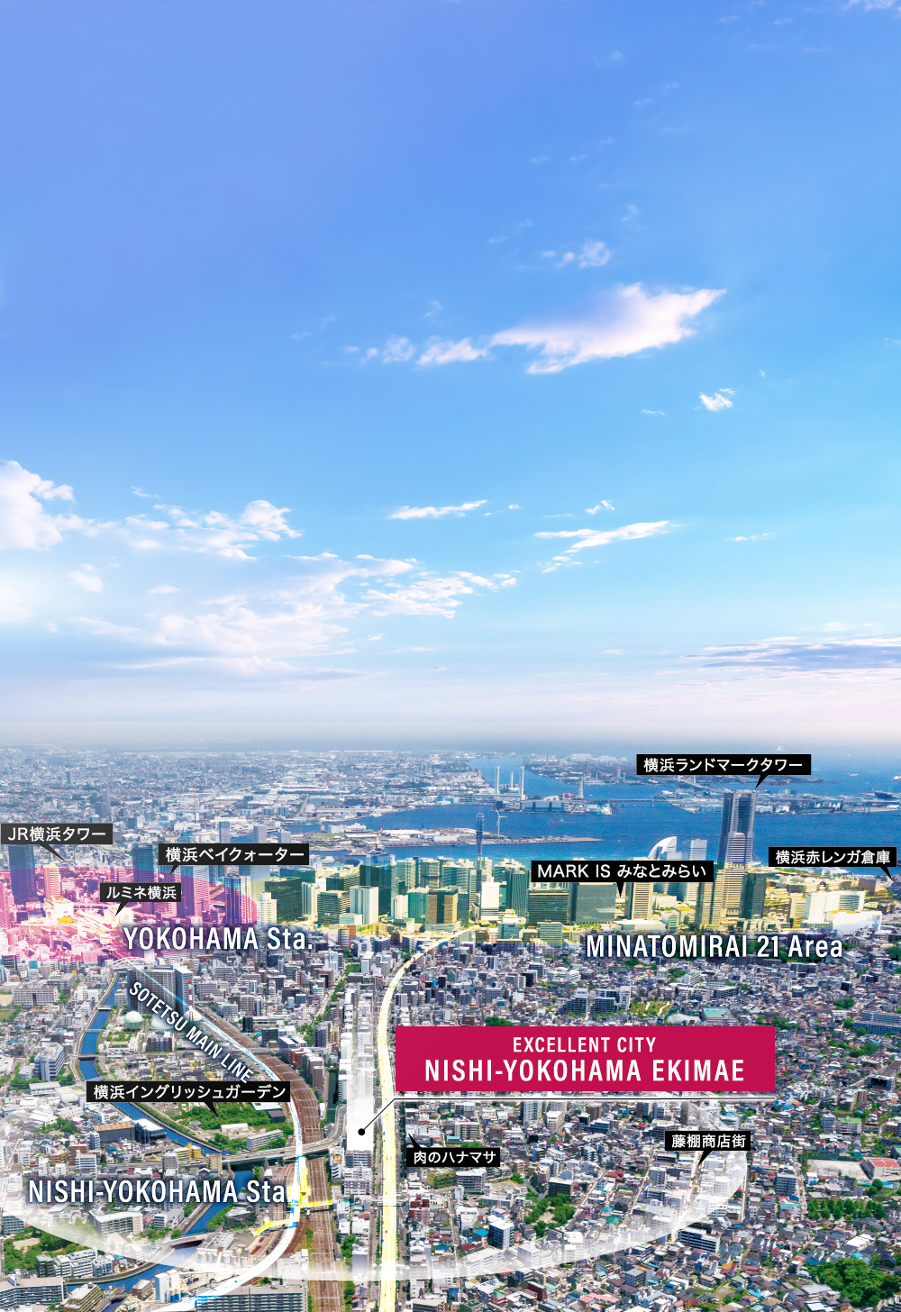 エクセレントシティ西横濱駅前 空撮