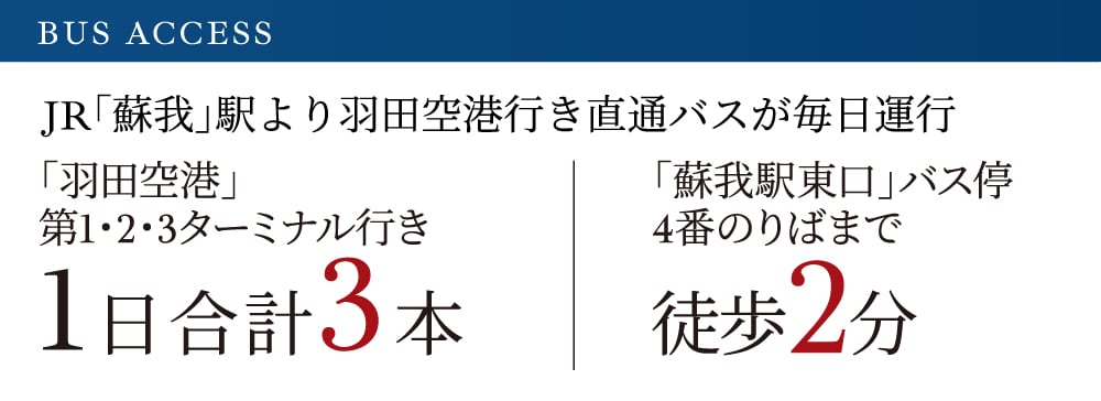 JR「蘇我」駅より羽田空港行き直通バスが毎日運行