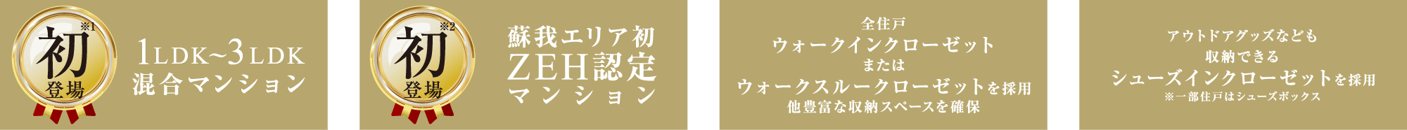 1LDK〜3LDK金剛マンション｜蘇我エリア初ZEH認定マンション｜ウォークインクローゼットまたはウォークスルークローゼットを採用｜シューズインクローゼットを採用