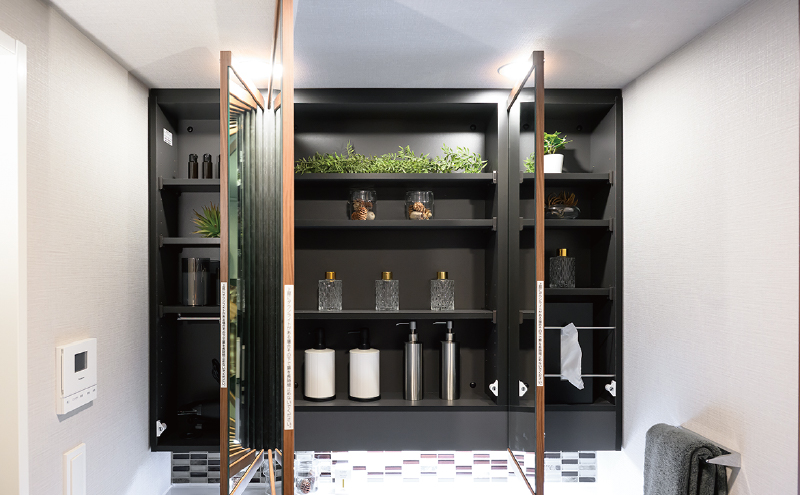 三面鏡タイプミラーキャビネット