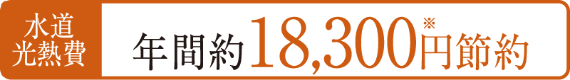 水道光熱費年間約18,300円節約