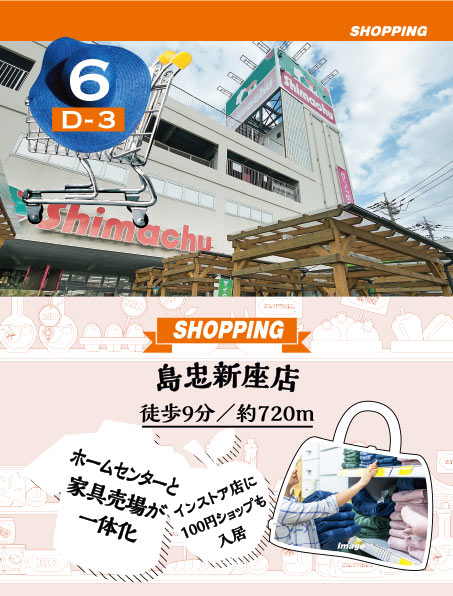 島忠新座店徒歩9分／約720m