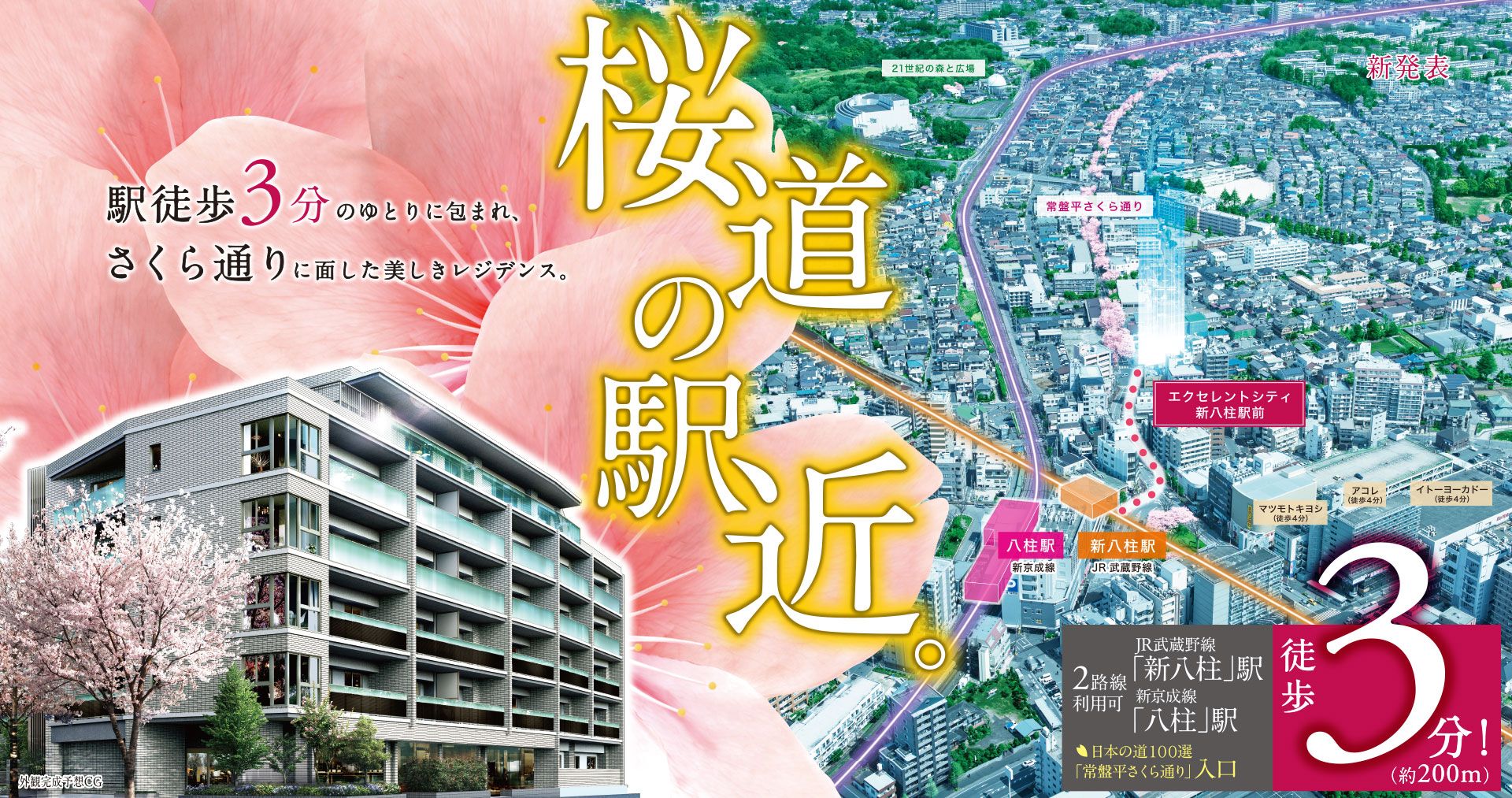 JR武蔵野線「新八柱」駅より徒歩3分