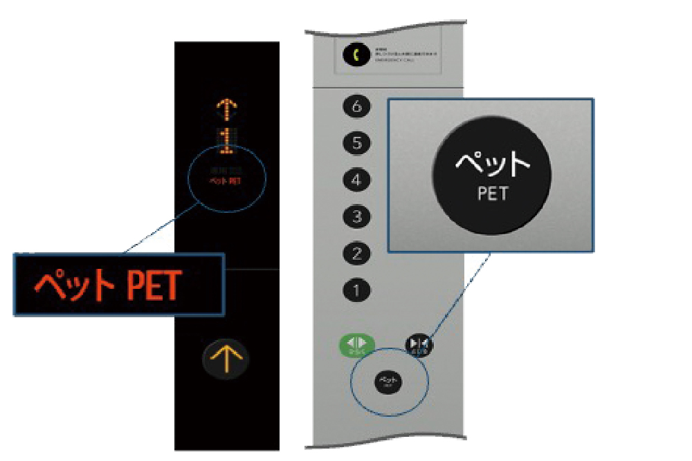 ペット同乗エレベーター表示