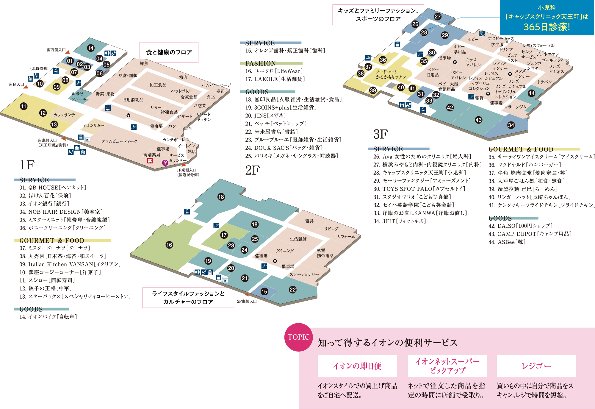 イオンや商店街をはじめ、各種ショップや生活利便施設が充実する天王町エリア。